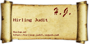 Hirling Judit névjegykártya